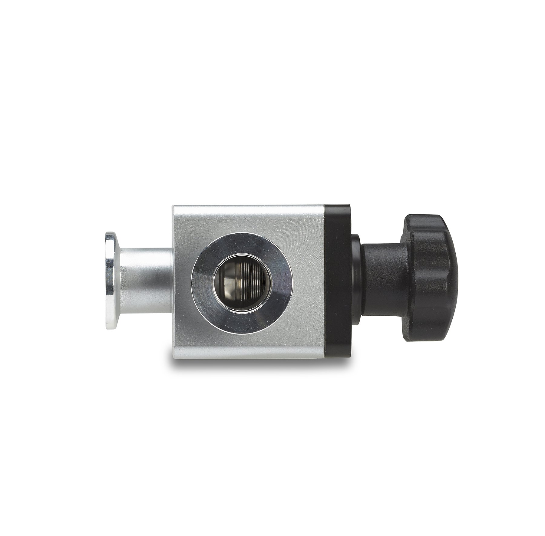 VAC016VV KF-16 Manual High Vacuum Valve - 90 Degree Right Angle Vacuum Adapter for Laboratory, Semiconductor & Industrial Applications