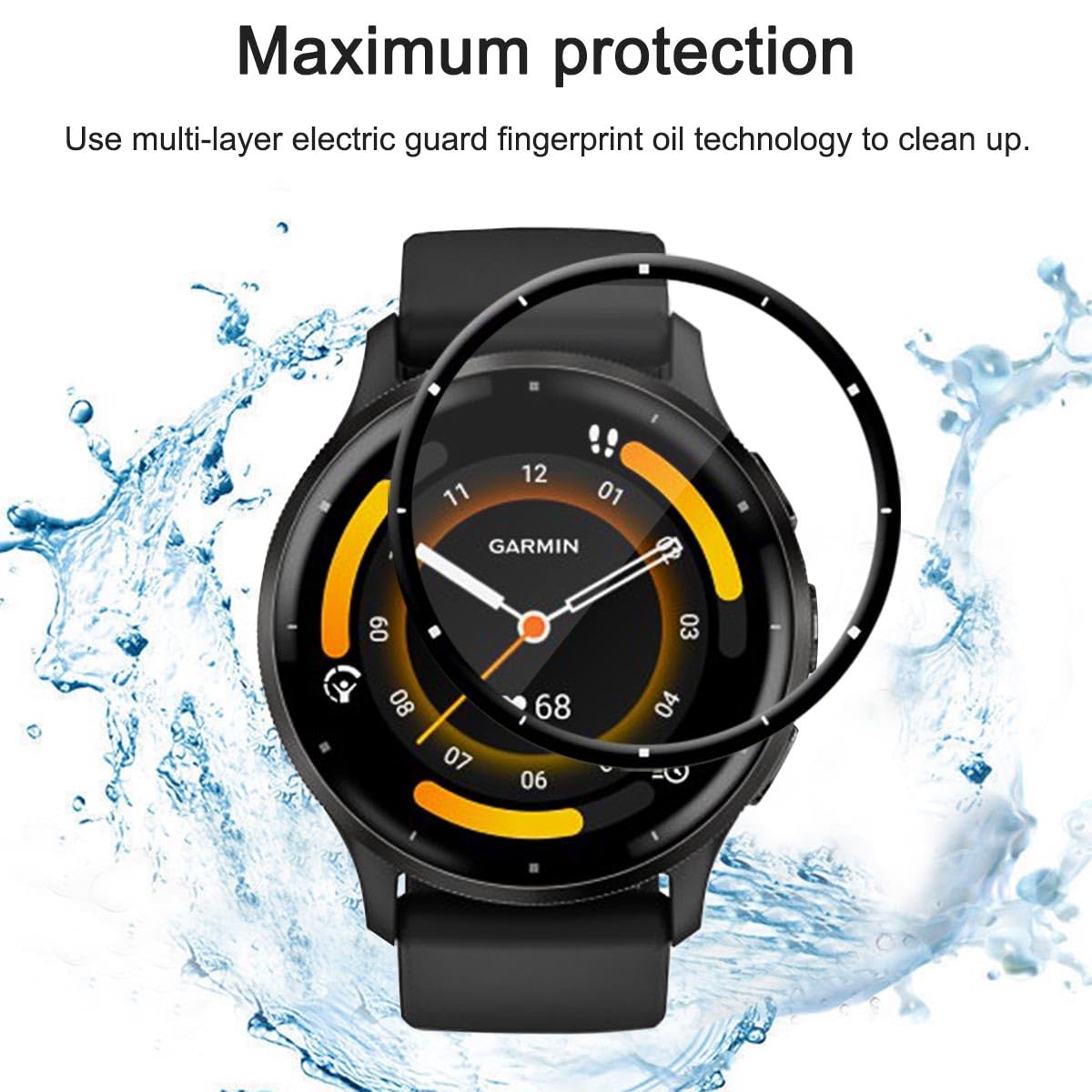 3 Pack Garmin Venu 3 Screen Protector - HD PET Clear, Flexible, 3D Full Coverage with Curved Edge | Anti-Scratch, Bubble-Free & Anti-Fingerprint | Perfect for Running, Swimming & Outdoor Activities