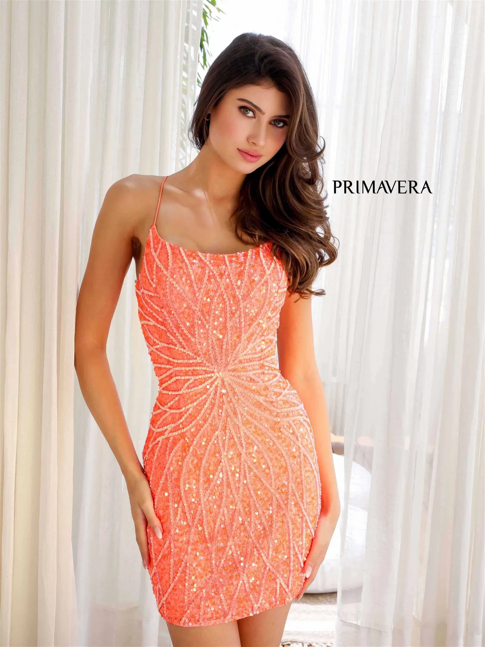 Brenna Sequin Homecoming Dress Primavera 4001 | Sparkly Prom Gown for Women | Perfect for Dances, Parties & Special Occasions