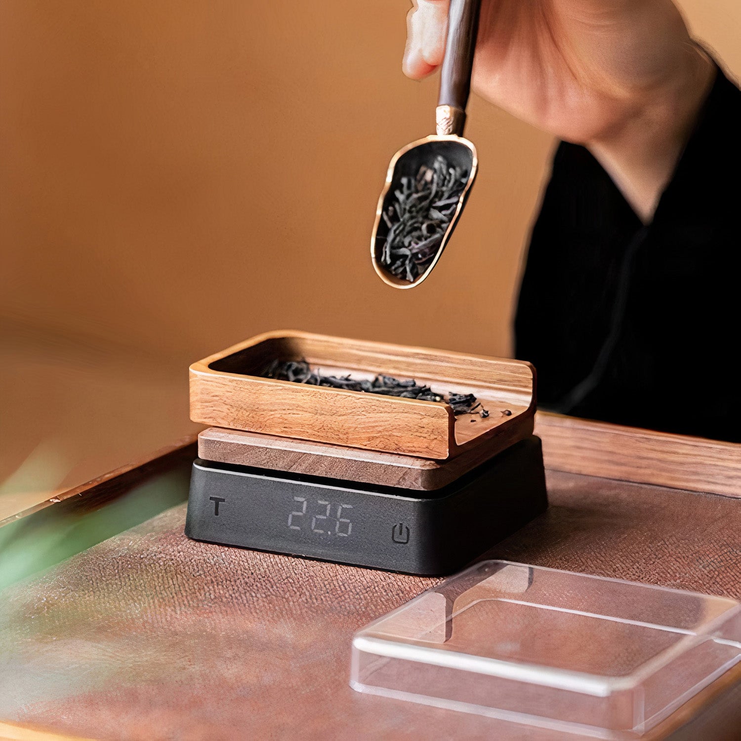 Premium Solid Wood Digital Kitchen Scale for Precise Tea & Coffee Brewing - Perfect for Home Baristas & Gourmet Cooking