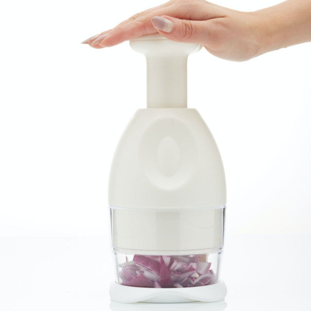 KitchenCraft Food Chopper with Revolving Blade - Manual Vegetable Cutter for Onions, Nuts & Herbs - Perfect for Meal Prep, Salads & Cooking