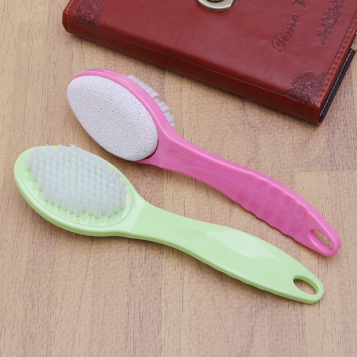 2 Pack Exfoliating Foot Brush & Body Scrubber - Dead Skin Remover for Heels, Calluses & Hard Skin - Pedicure Tool for Smooth Feet - Perfect for Home Spa, Bath & Shower Use