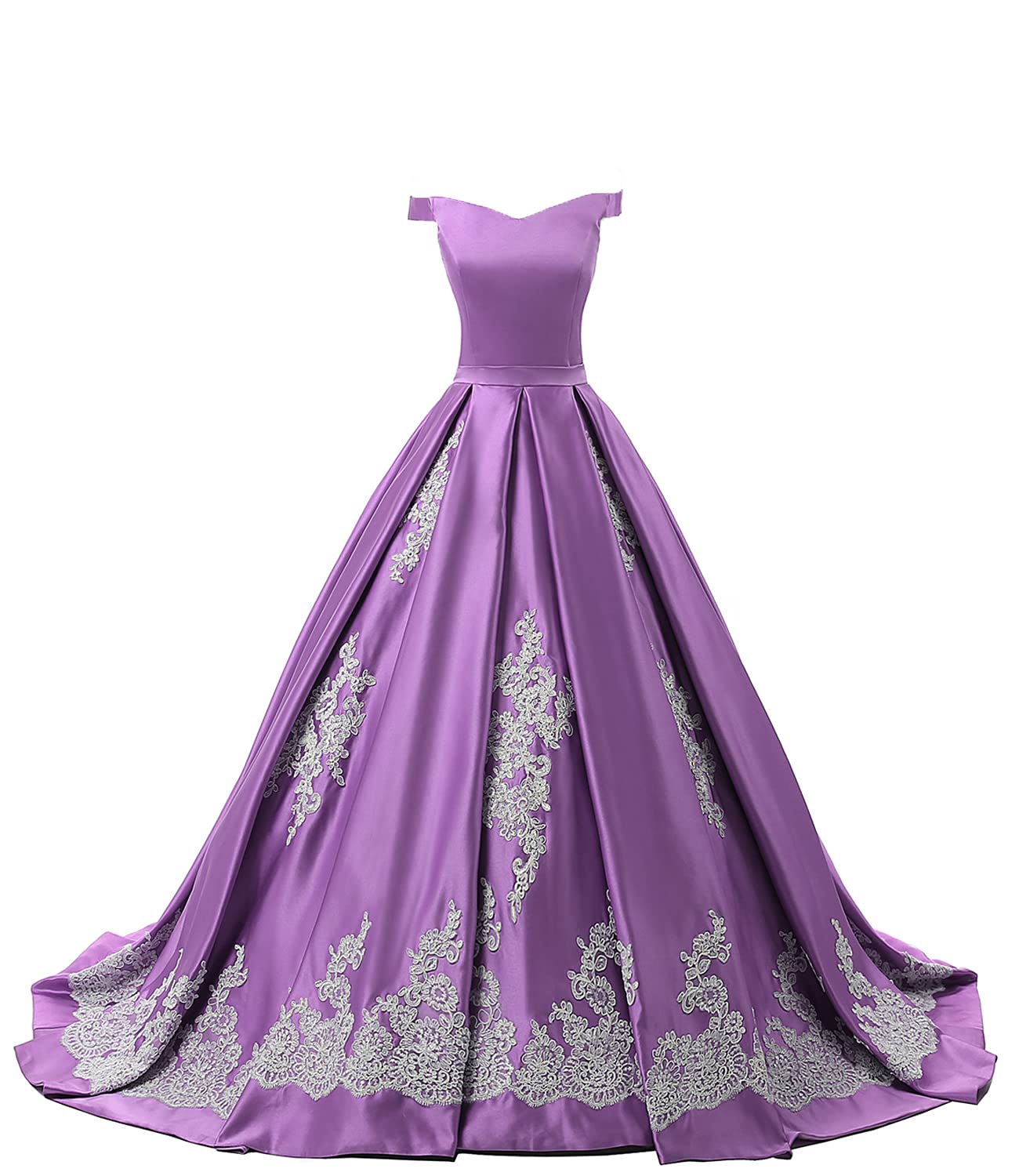 Elegant Off-The-Shoulder Prom Dresses for Women - Applique Evening Gowns for Military Ball, Homecoming & Formal Events | SUNVARY