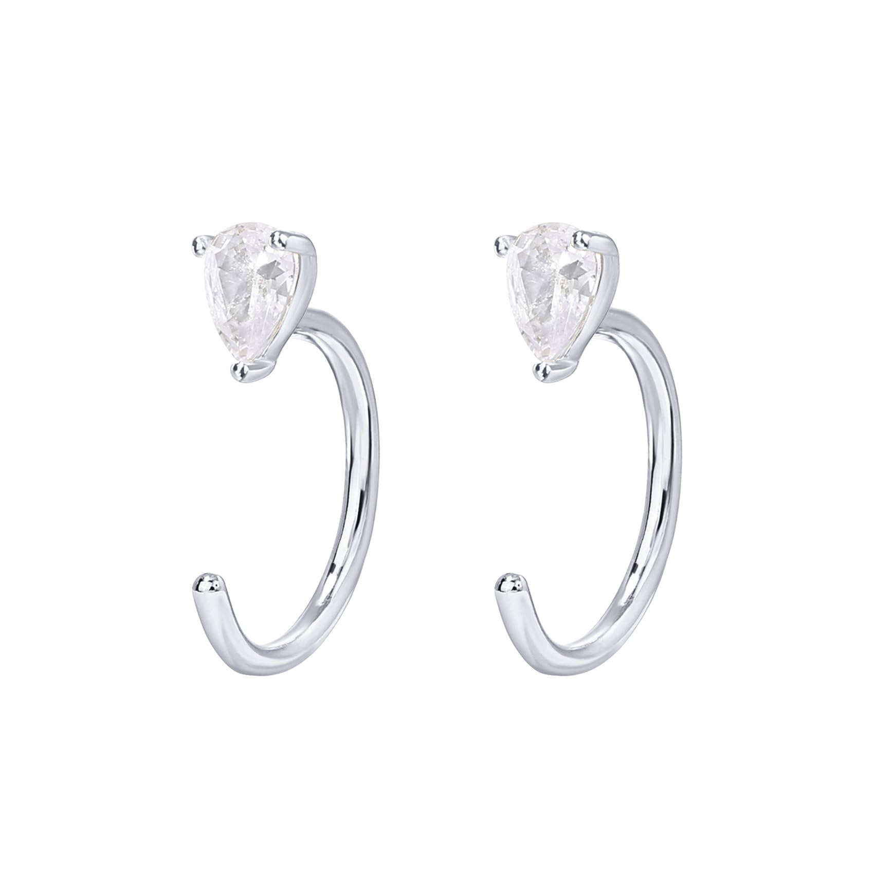 PAVOI 925 Sterling Silver Huggie Half Hoop Earrings for Women | Hypoallergenic Minimalist Tiny Cartilage Earrings | Everyday Wear, Gift for Her, Special Occasions