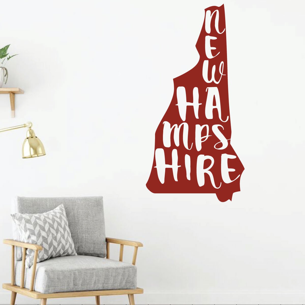 New Hampshire Wall Decal - Premium Vinyl State Silhouette Art for Home Decor | Perfect for Living Room, Bedroom & Nursery Wall Stickers | Easy Peel & Stick Removable Decoration for Houses, Apartments & Dorms