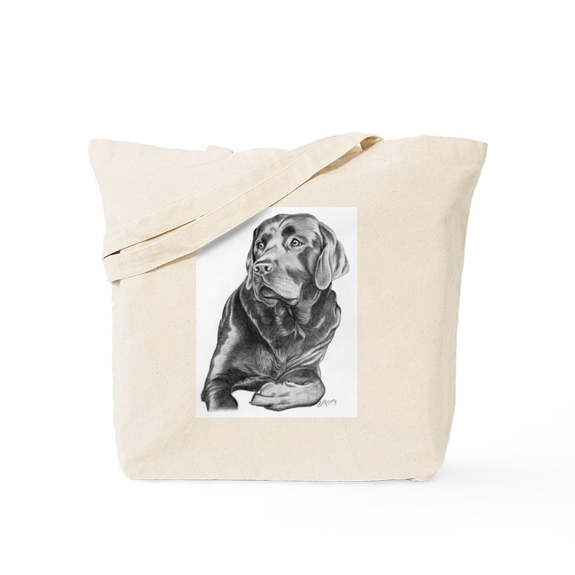 Black Lab Tote Bag - Natural Canvas Reusable Shopping Bag for Groceries, Beach & Everyday Use | Eco-Friendly Cotton Tote with Durable Handles