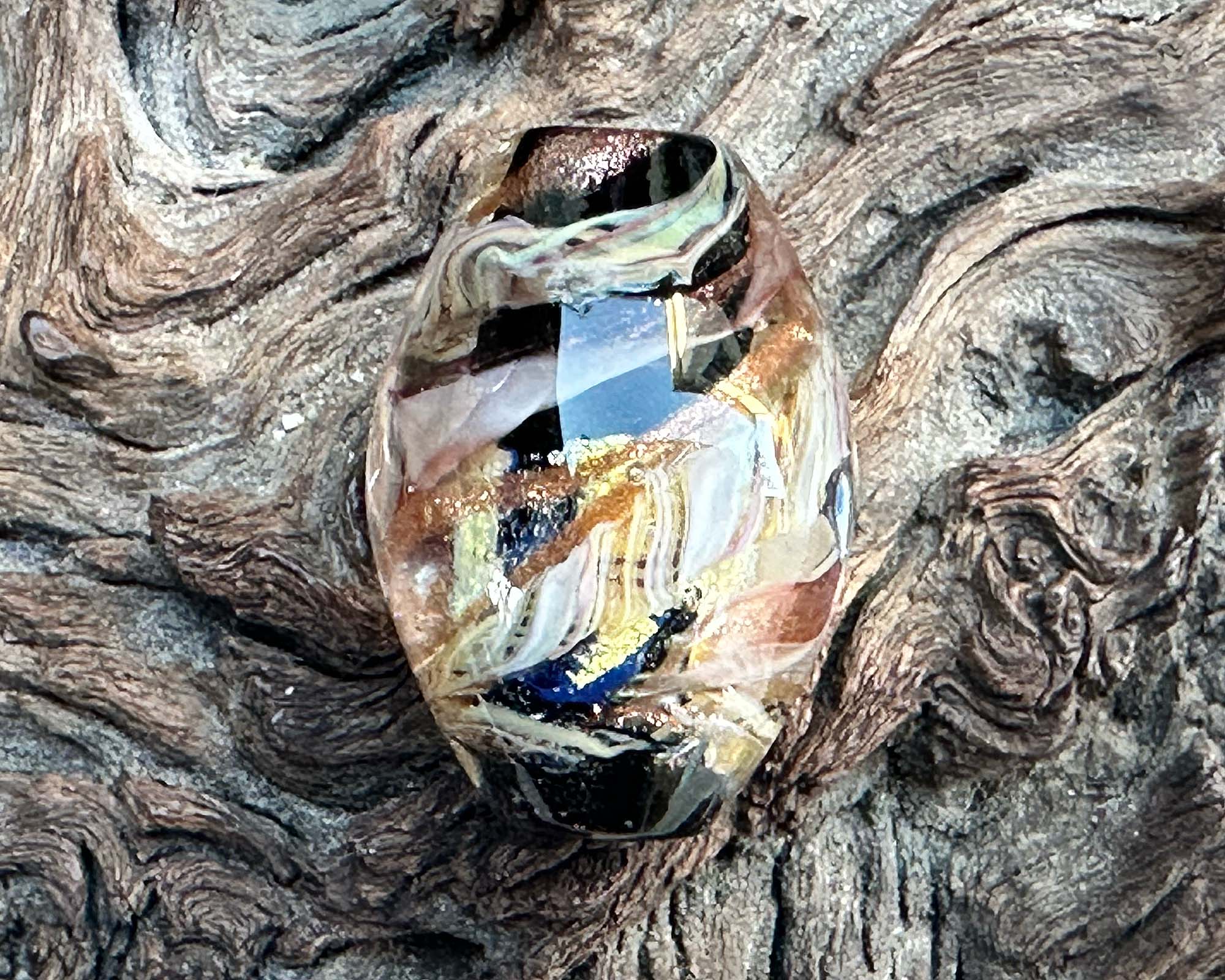 Handmade Gold Twist Lampwork Glass Focal Bead for Jewelry Making - DIY Necklace, Bracelet & Earring Designs - Perfect for Beaders and Crafters