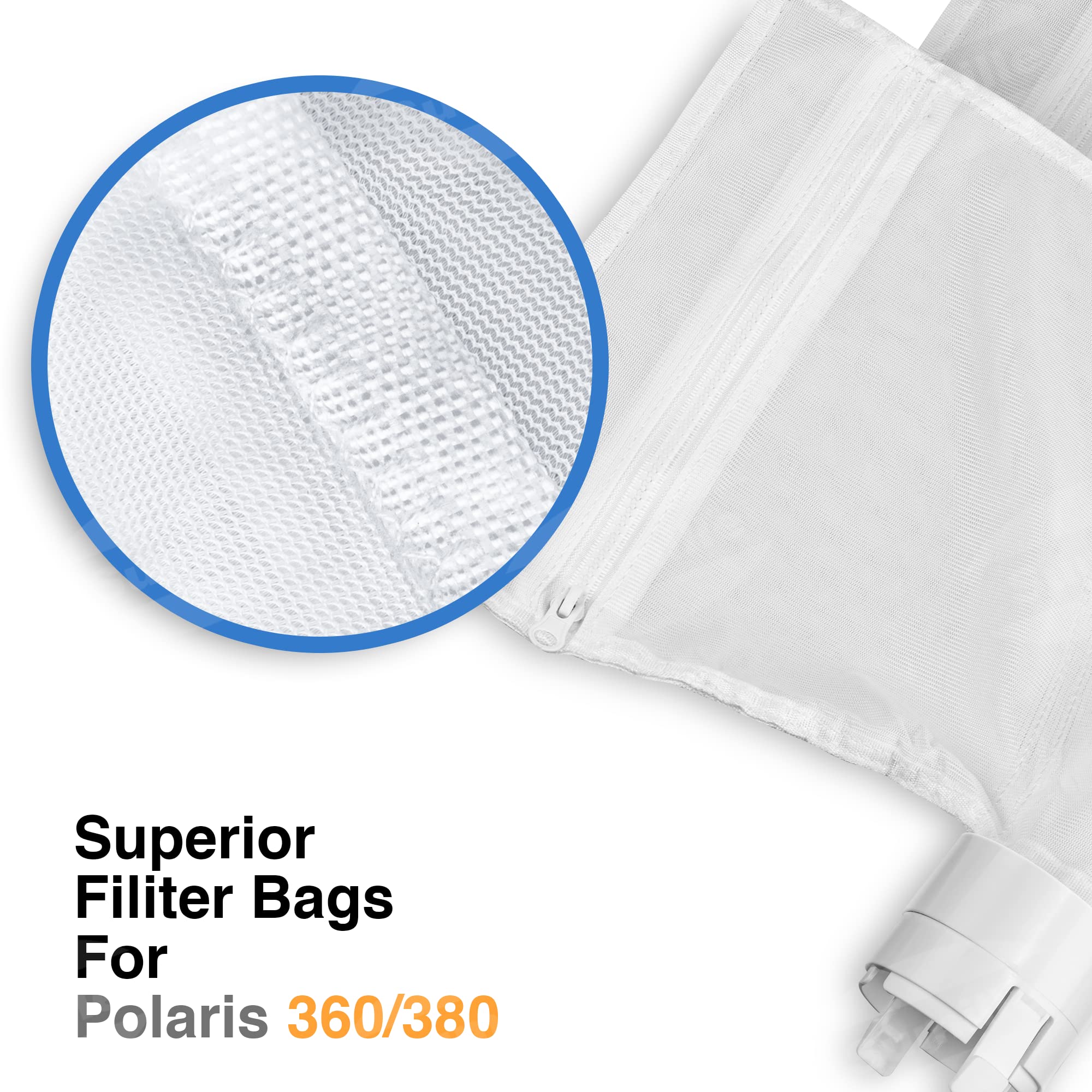2 Pack 360 380 All-Purpose Filter Bags for Polaris Pool Cleaner | Durable Replacement Parts for Efficient Pool Maintenance