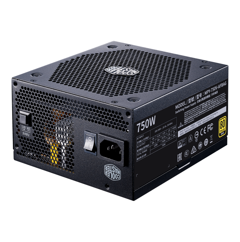 Cooler Master MPY 750V AFBAG UK CM V GOLD V2 750W Full Modular Power Supply (80 Plus Gold Certified, 10 Year Warranty) - Perfect for Gaming PCs, Workstations & High-Performance Builds