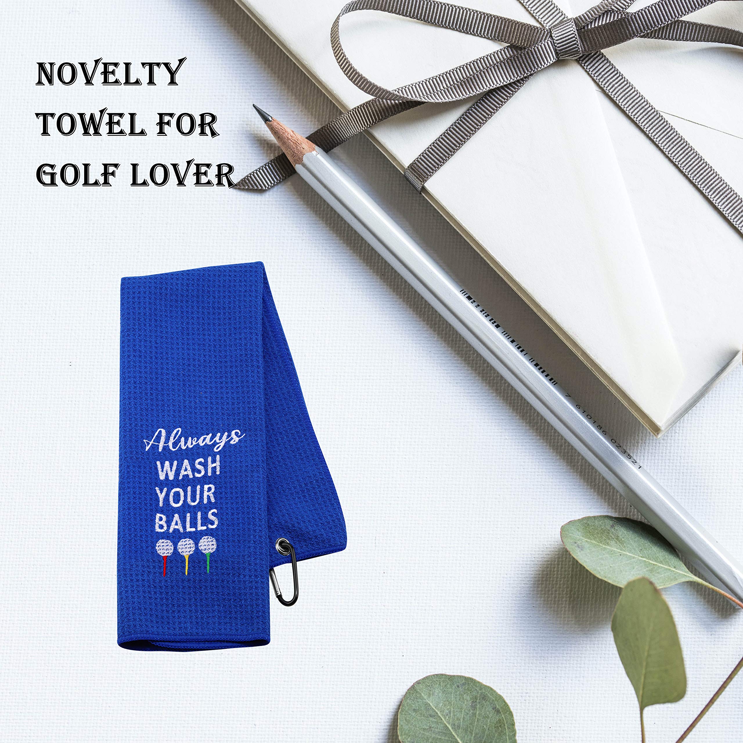 Funny Golf Towel Gift for Men - 'Always Wash Your Balls' Novelty Golf Accessory - Perfect for Father's Day, Birthday & Golf Enthusiasts - Great for Course Play, Practice & Golf Tournaments