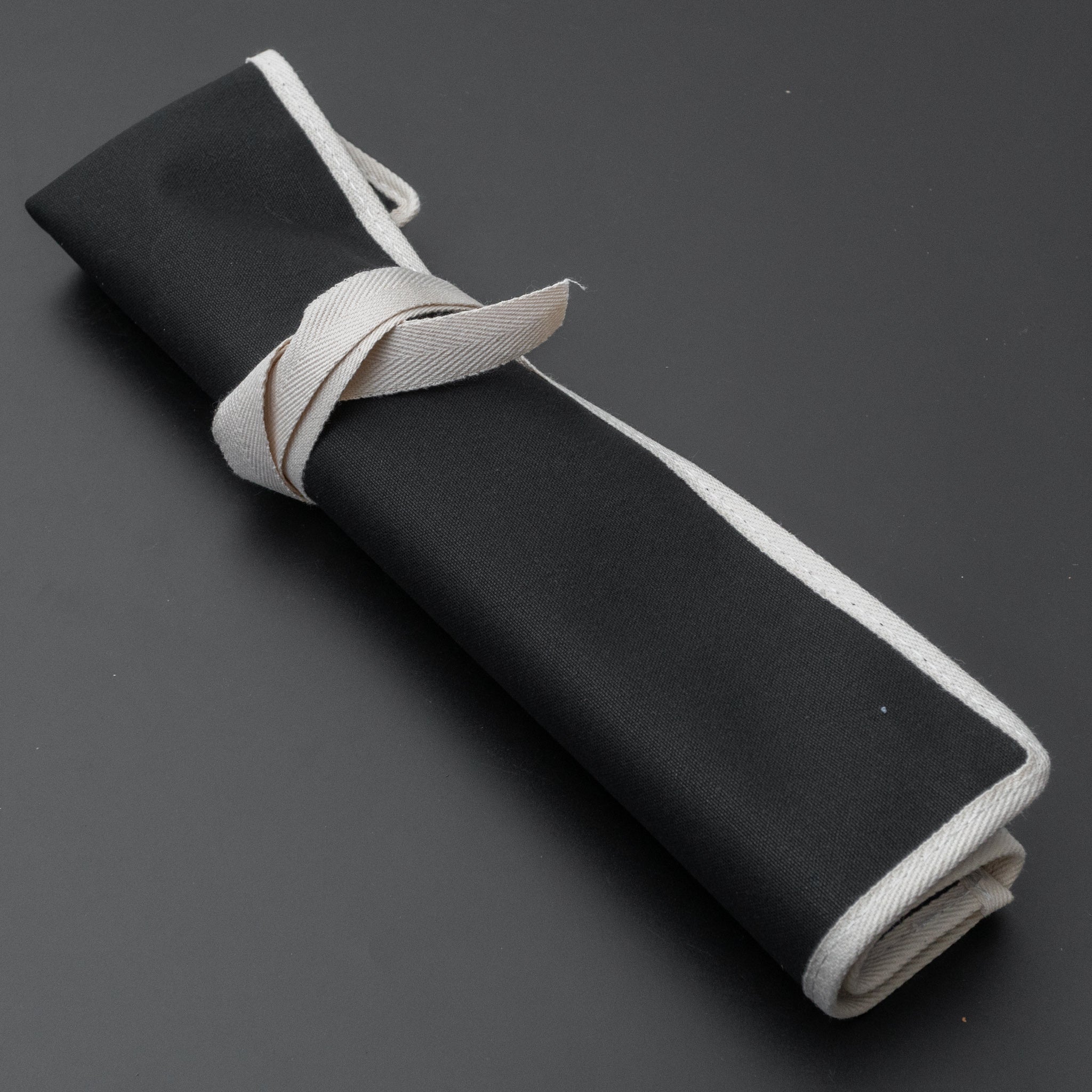 Hitohira 4-Pocket Black Canvas Knife Roll - Professional Chef Knife Storage Case for Kitchen, BBQ & Outdoor Cooking