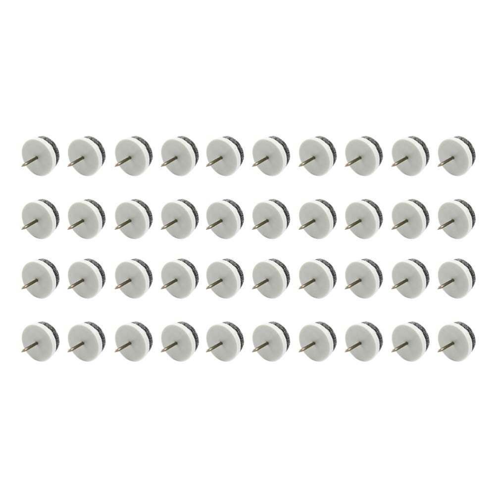 WINOMO 40Pcs Heavy Duty Furniture Felt Pads - Round Nail-on Sliders for Wooden Chairs, Tables & Furniture Legs - Floor Protectors for Hardwood & Tile Floors - Prevent Scratches & Noise (Ideal for Home, Office & Moving Furniture)