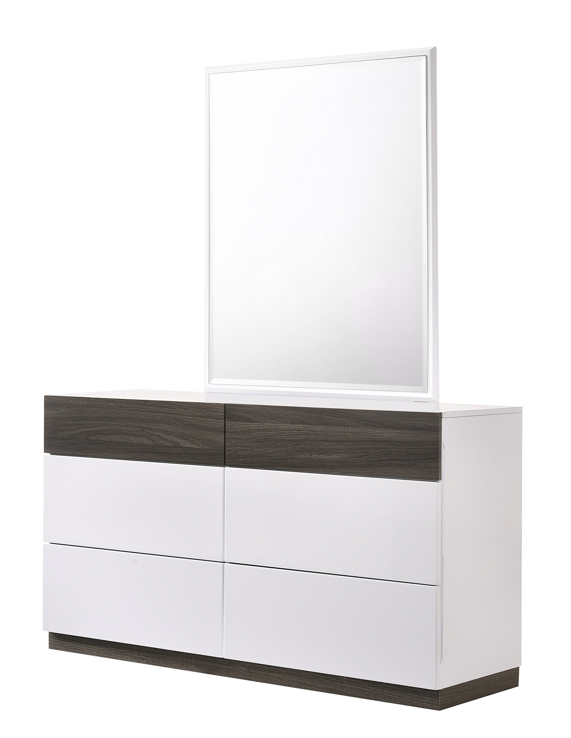 J and M Furniture Sanremo Dresser & Mirror - Modern Bedroom Dresser with Mirror for Home Decor and Storage Organization