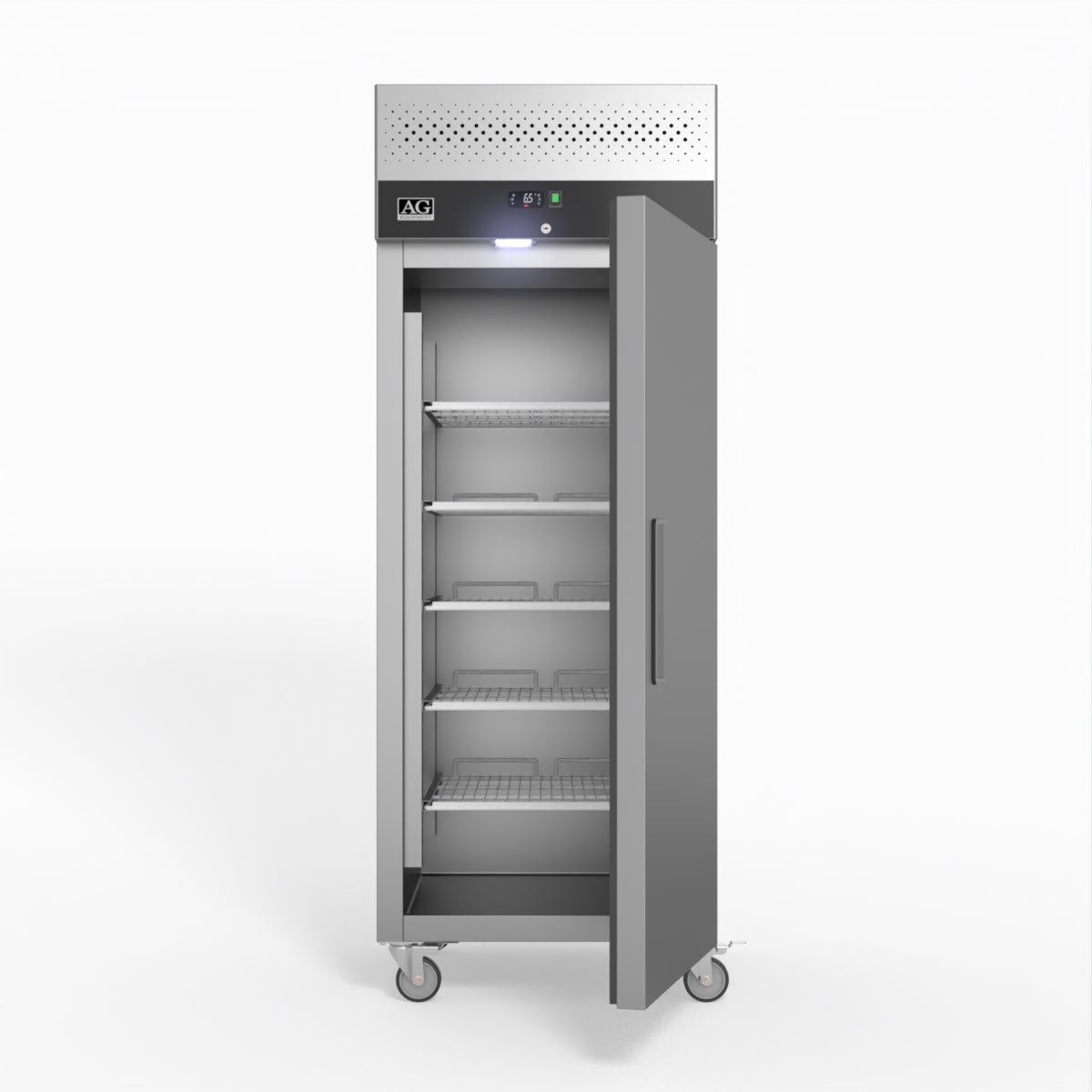 650L Stainless Steel Upright Refrigerator - Commercial Grade Freezer with Glass Door for Restaurants, Grocery Stores & Supermarkets - Energy Efficient Heavy Duty Fridge for Food Storage & Display