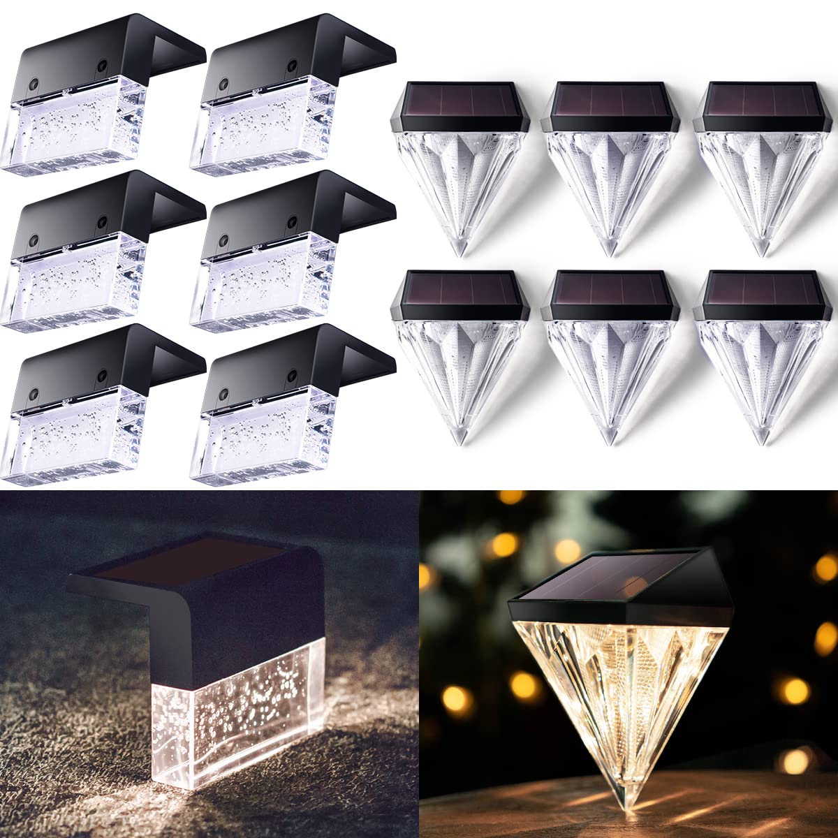 12-Pack Solar Step Lights - Waterproof Outdoor Stair Lighting for Garden, Pathway, Deck & Patio - Auto On/Off Dusk to Dawn - Weatherproof & Energy Efficient Landscape Lighting