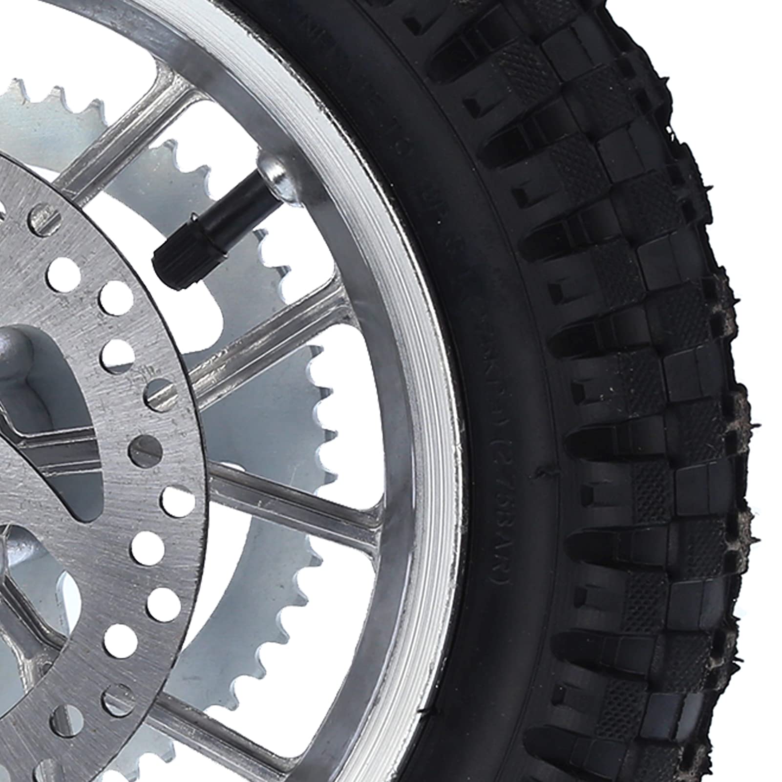 3.00-12 Dirt Bike Tire and Rim Set - 12.5x2.75 Inch Mini Bike Rear Wheel with Anti-Skid Rubber Tire & Steel Alloy Rim for 2 Stroke Dirt Bikes - Perfect for Off-Road Trails, Motocross Racing and Backyard Riding