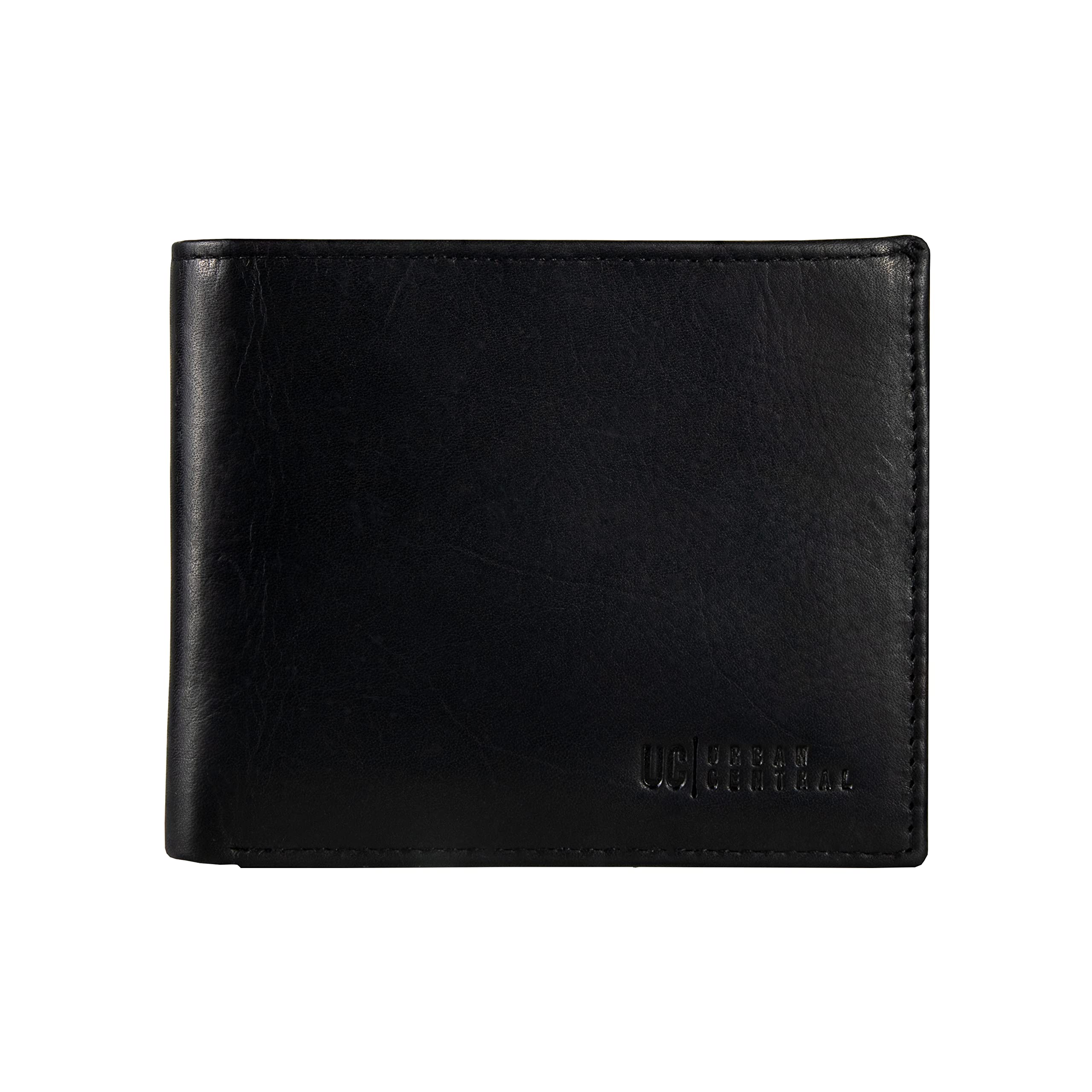 Premium Men's RFID Blocking Bifold Leather Wallet - Black, Top Grain Leather with Flip-Up ID & 2 Card Windows, Large Capacity for Cash & Cards | Perfect for Everyday Carry, Business Travel & Gift Giving