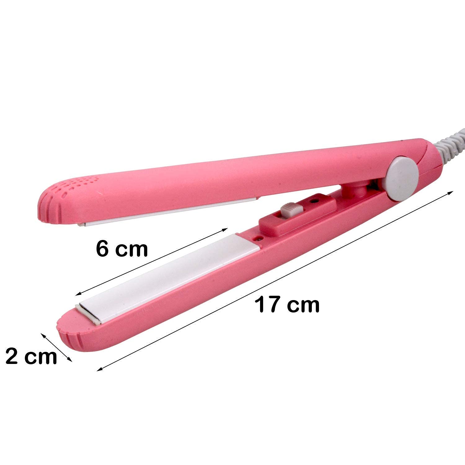 Pink 2-in-1 Hair Straightener and Curler for Women & Girls - Mini Plastic Hair Styling Tool for Straightening & Curling (Pack of 1) - Perfect for Travel, Home Use & Salon Styling