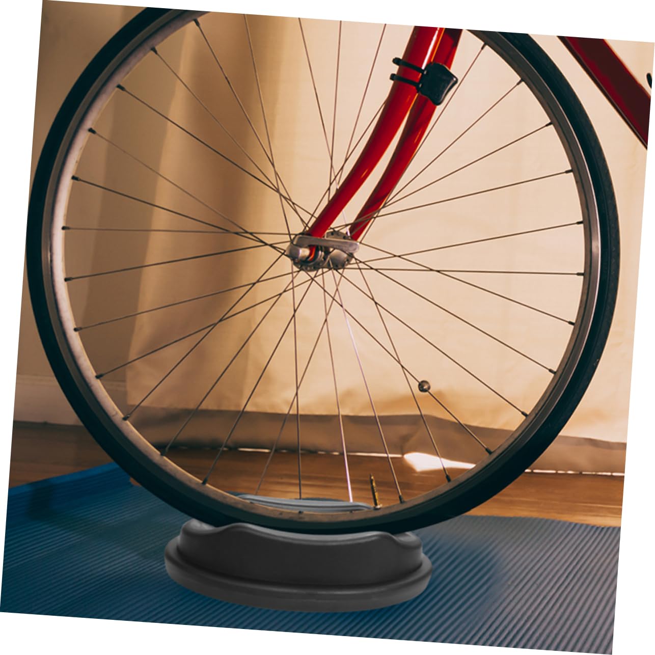 BESPORTBLE 4 Pack Mountain Bike Wheel Stabilizer Support Blocks - Bike Trainer Climbing Stand & Plastic Bike Mat for Indoor Cycling Training - Perfect for Home Gym, Exercise Bike Setup, and Cycling Workouts