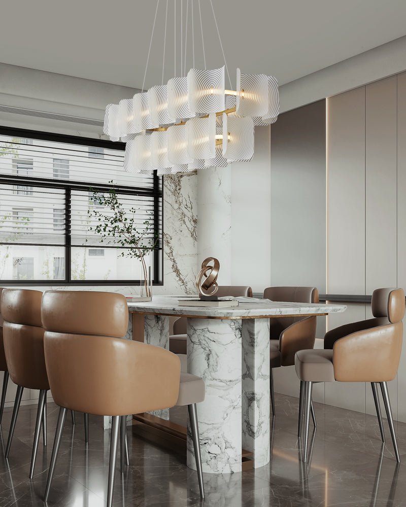 Modern Helios Rectangle Pendant Light - Sleek Minimalist LED Hanging Fixture for Kitchen Island, Dining Room, or Bedroom Lighting
