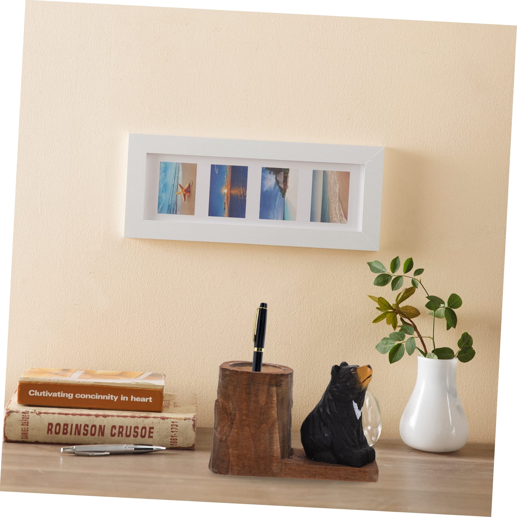 Wooden Bear Pen Holder - Cute Desk Organizer for Home & Office Decor