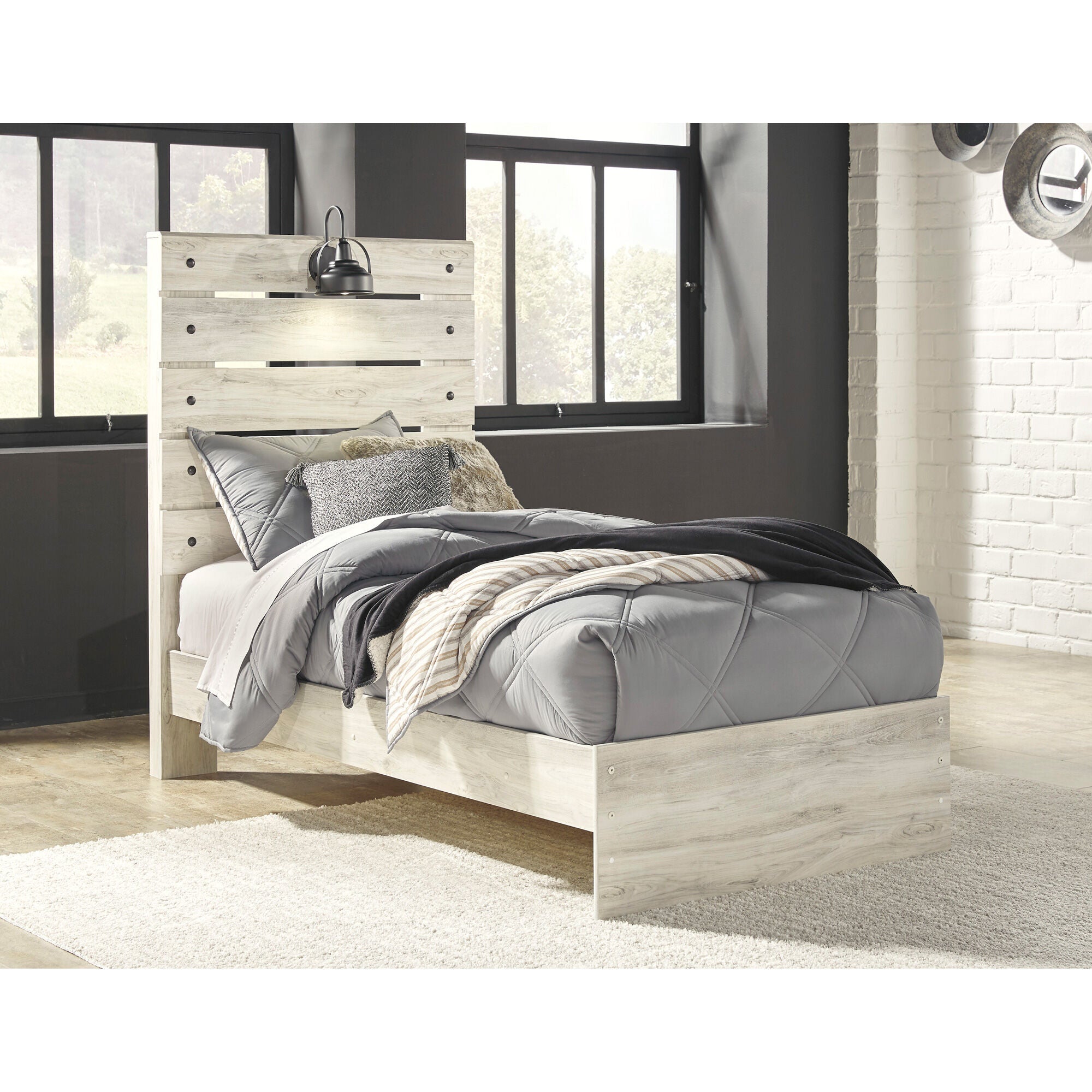 Cambeck Panel Bed Frame - Queen Size, Solid Wood Platform Bed with Headboard & Footboard - Modern Bedroom Furniture for Home Decor & Relaxation