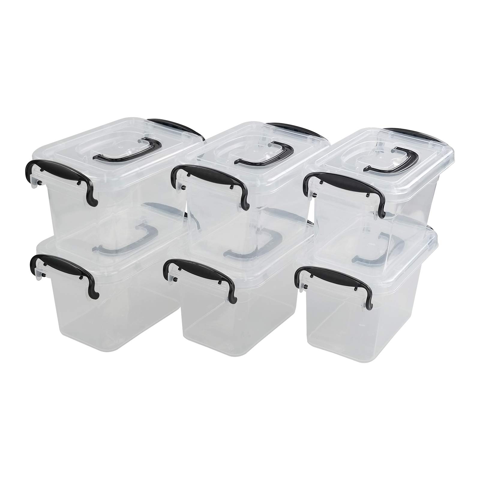 Clear Plastic Storage Boxes 6-Pack with Lids for Home & Office Organization
