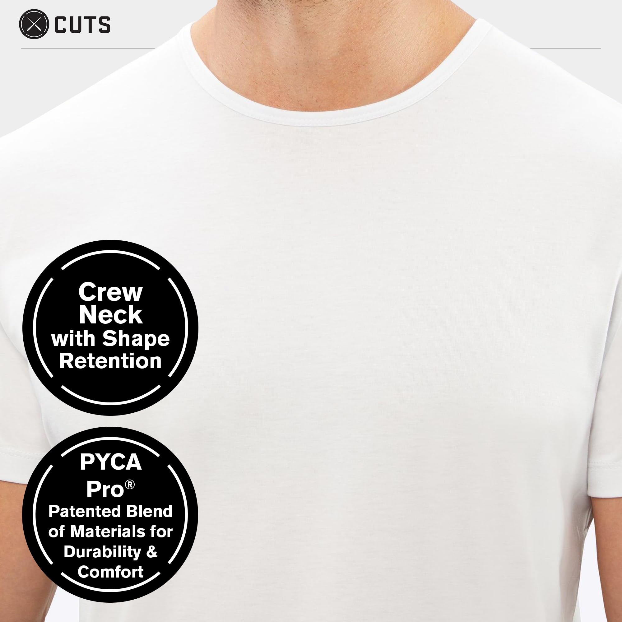 Premium Men's Casual Short Sleeve T-Shirt - Soft AO Crew Neck Tee with Classic Curve Hem | PYCA Pro Fabric | Comfortable Everyday Wear for Work, Gym & Outdoors