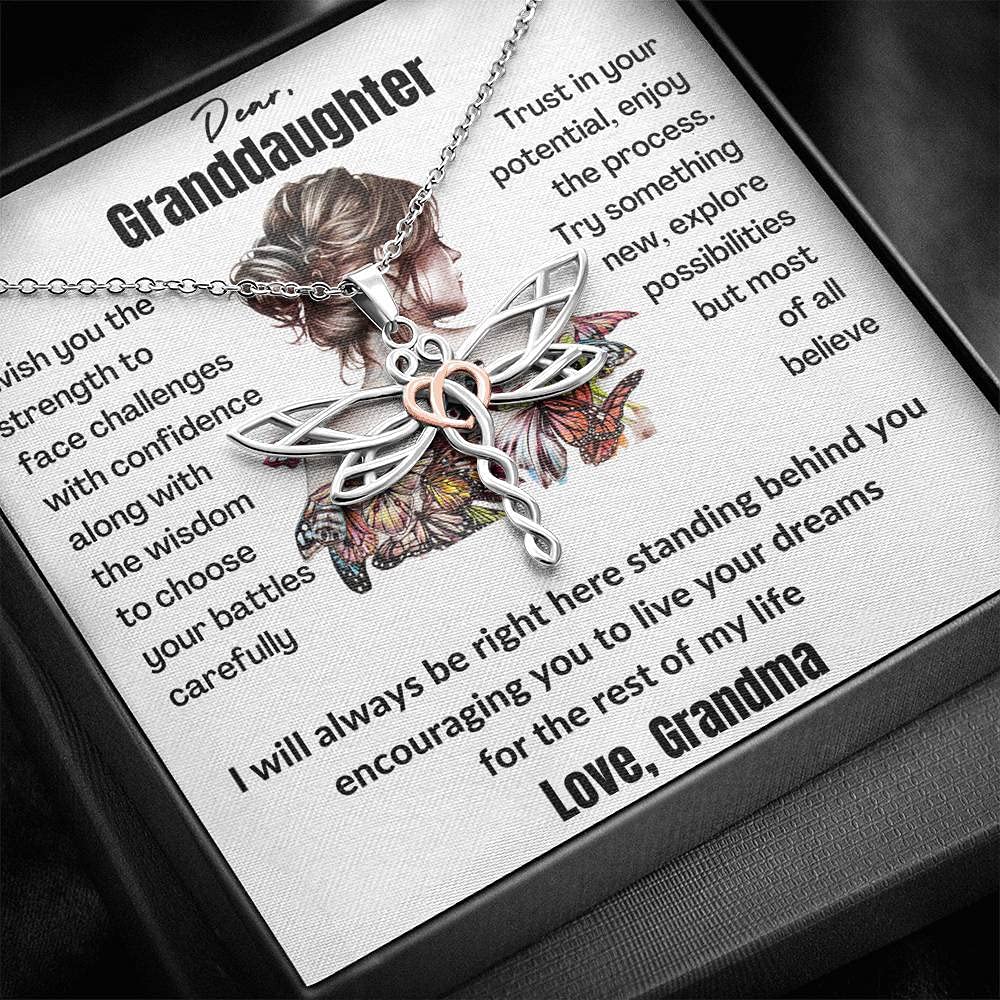 WISHICIOUS Granddaughter Necklace - Heartfelt Gift from Grandma for Birthday, Graduation & Christmas | Elegant Jewelry for Granddaughters to Cherish | Perfect for Special Occasions & Family Bonding