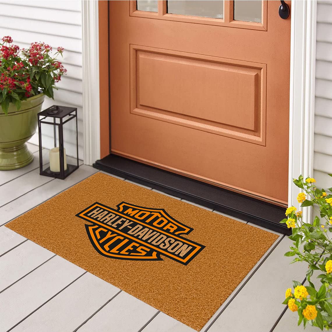 Harley Davidson Motorcycle Doormat - Non-Slip Front Door Mat for Home Decor (20x28 inch/50x70 cm) - Perfect for Biker Enthusiasts & Garage Entryway