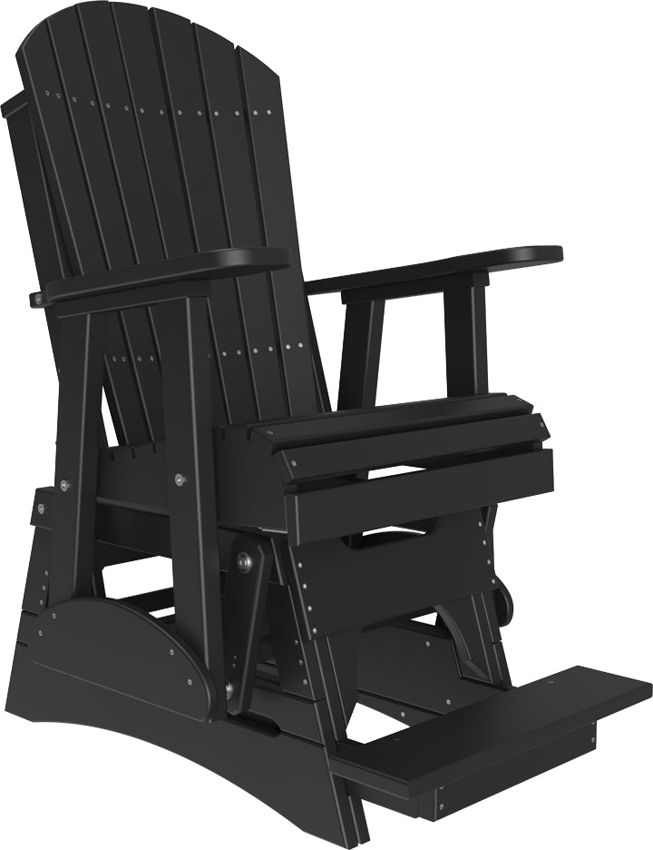 LuxCraft 2-Foot Adirondack Balcony Glider Chair - Outdoor Patio Rocking Chair for Small Spaces, Porch, Deck & Garden Relaxation