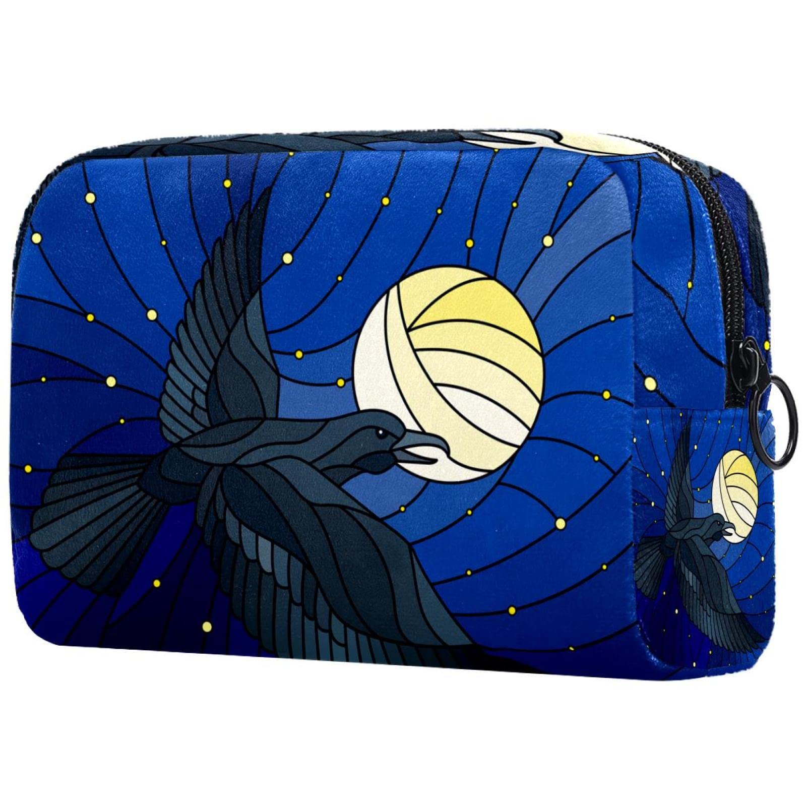 Hawk Stained Glass Cosmetic Bag for Women - Large Travel Toiletry Organizer with Adorable Design | Perfect for Makeup Storage, Travel Essentials & Gift Ideas