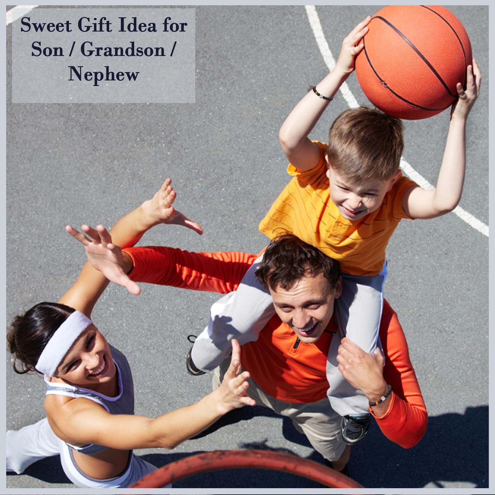 KORAS Football Basketball Bracelet for Teenage Boys - Sports Jewelry Gift for Son, Nephew, Grandson - Perfect for Birthday, Graduation, Christmas - Great for Game Day & Sports Fans