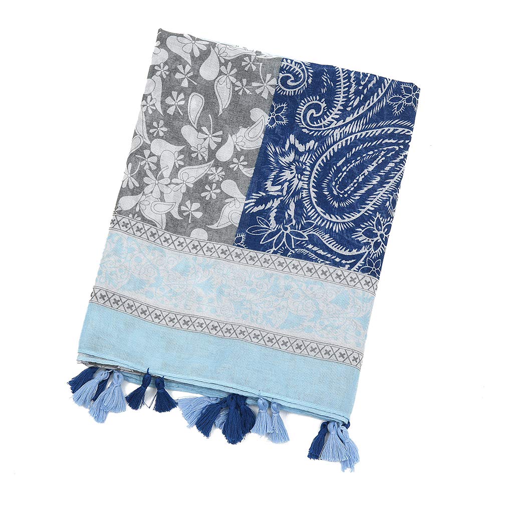 Yeieeo Boho Scarf for Women - Lightweight Floral Printed Fashion Shawl with Fringe for Fall & Winter | Perfect for Layering, Travel Accessories, and Bohemian Outfits