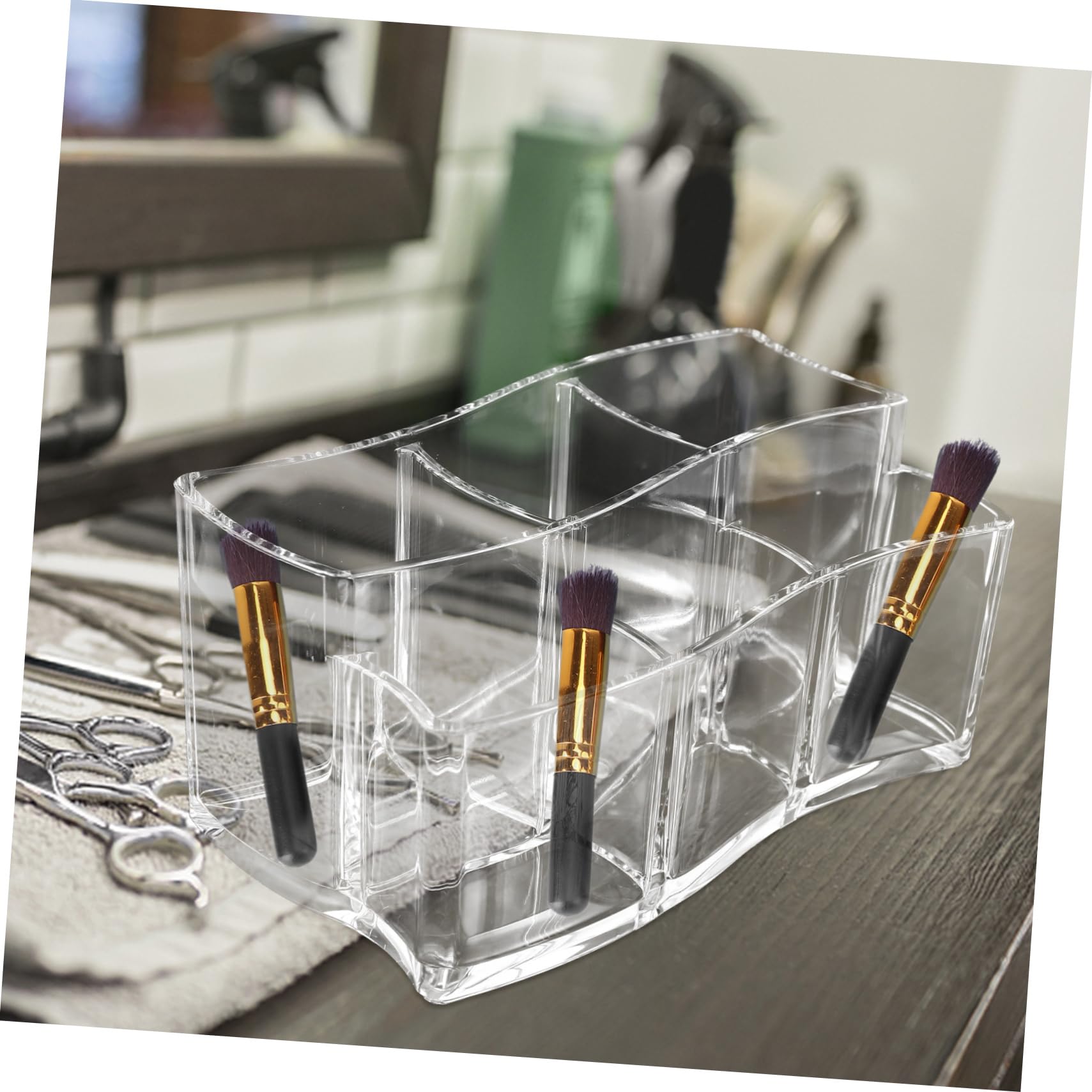 CAXUSD Large Cosmetic Storage Box - Makeup Brush & Pen Organizer for Desktop - Perfect for Vanity, Office & Travel Organization