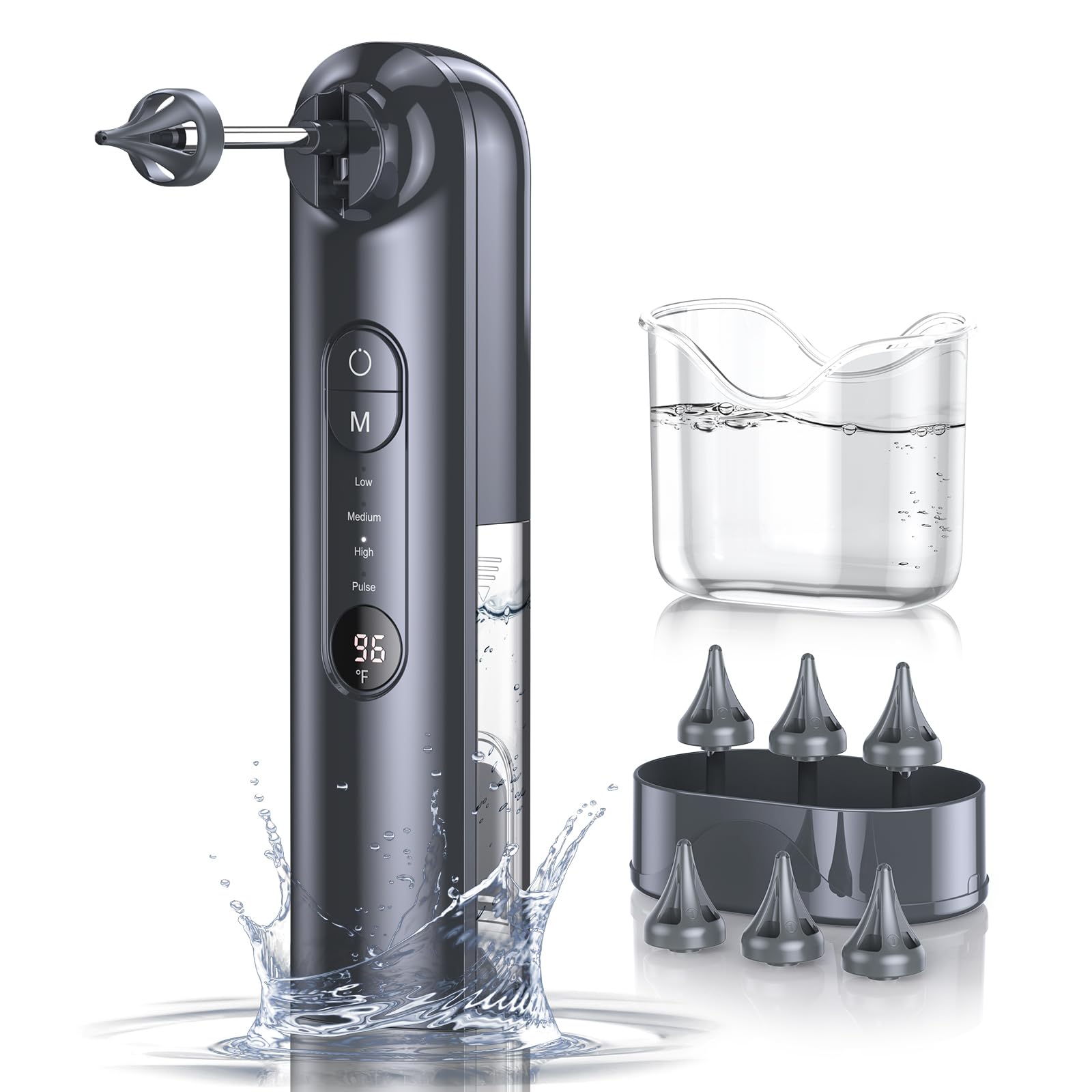 Electric Ear Wax Removal Kit - Safe & Effective Ear Cleaner with 4 Pressure Settings, 6 Reusable Tips & USB Rechargeable - Perfect for Home Use, Travel & Sensitive Ears Care