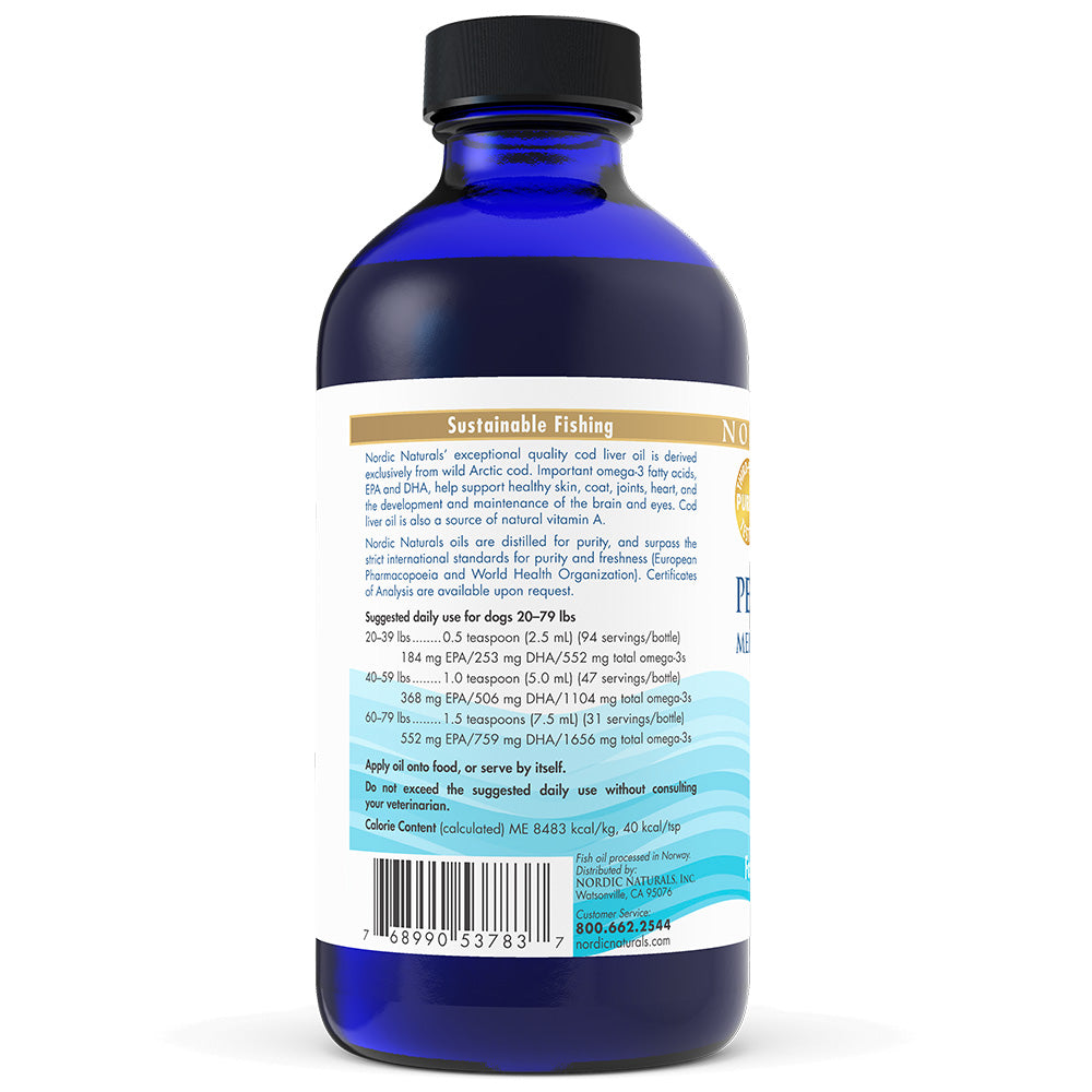 Premium Omega-3 Rich Cod Liver Oil for Dogs & Cats - Supports Joint Health, Shiny Coat & Immune System - Natural Fish Oil Supplement for Pets - Perfect for Daily Nutrition & Senior Pet Care