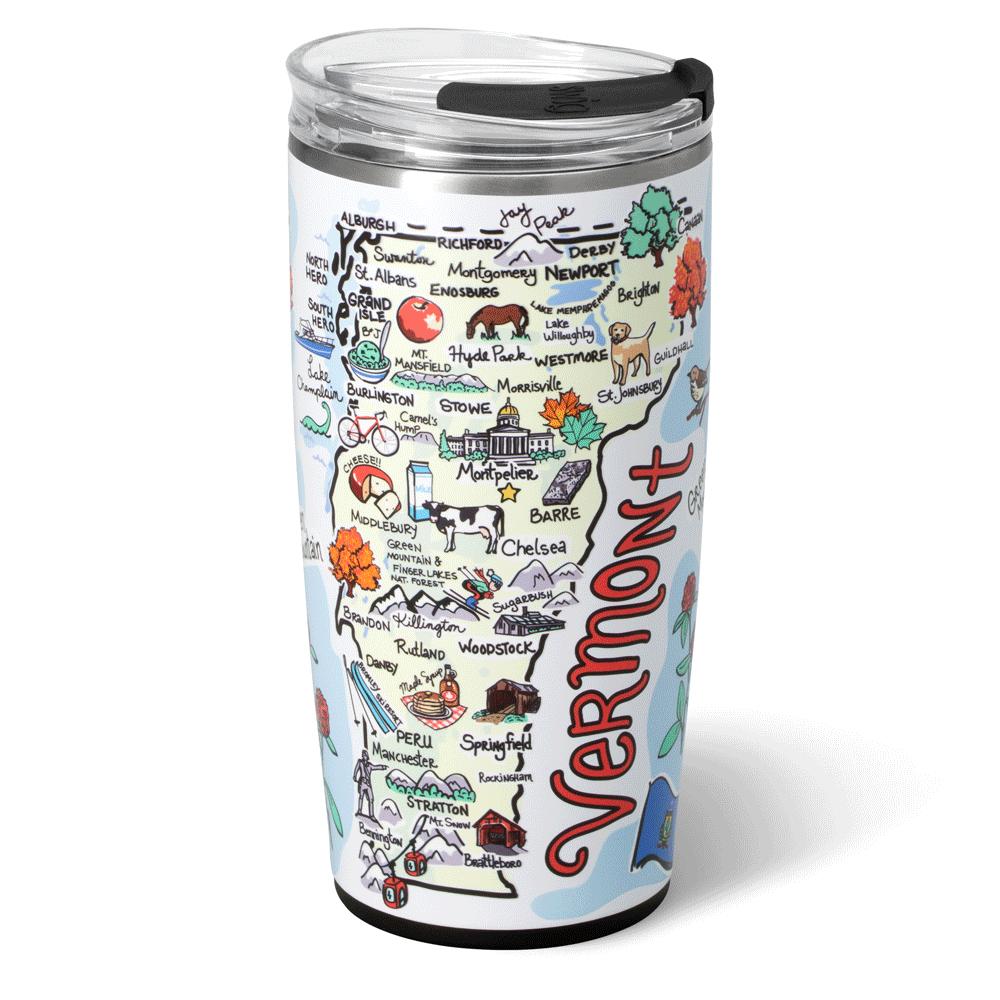 Vermont 22oz Double Wall Insulated Tumbler - Leak Proof Stainless Steel Travel Mug for Hot & Cold Drinks - Perfect for Coffee, Tea, Water on the Go, Office, Camping & Outdoor Activities