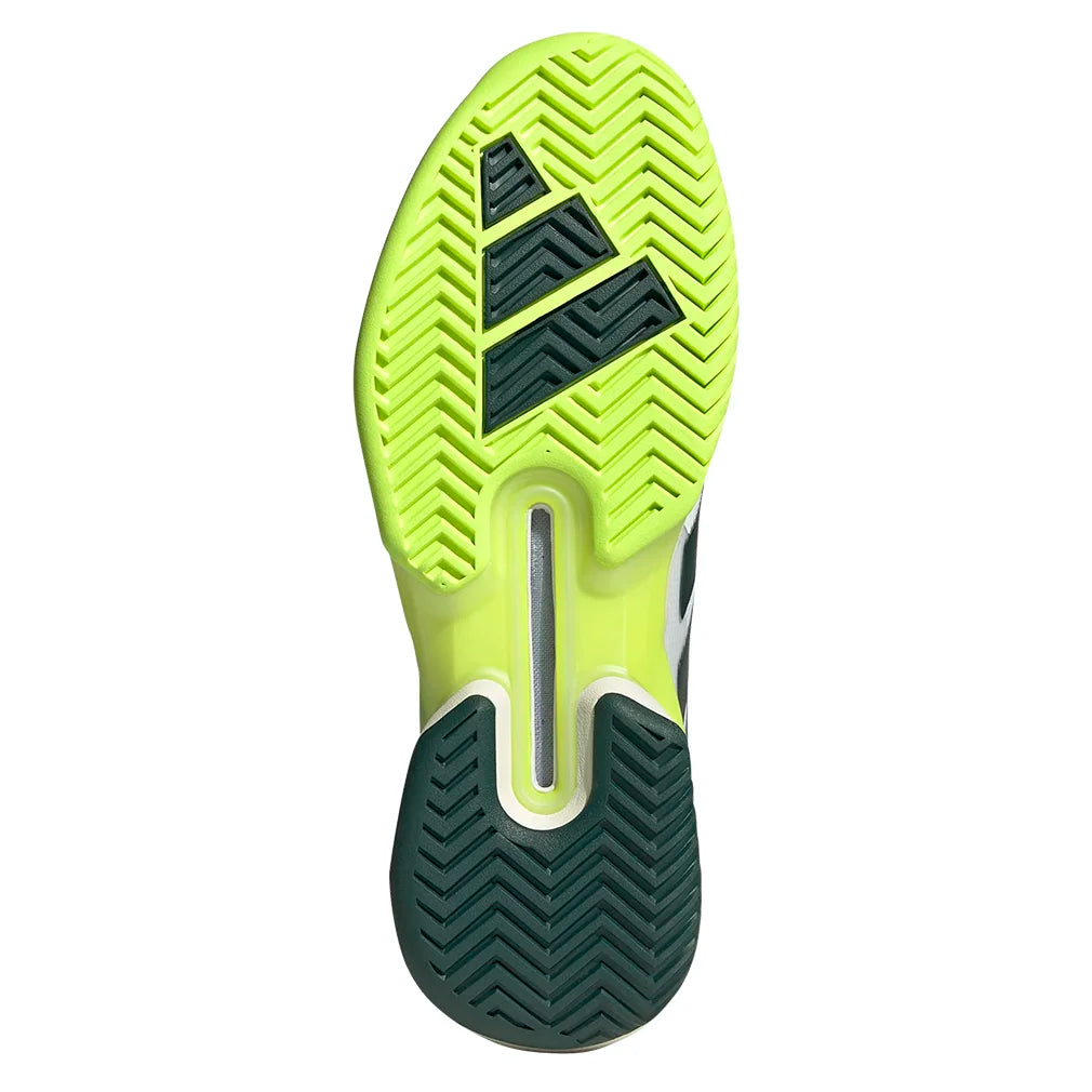 Men's Adizero Ubersonic 5 Clay Tennis Shoes - White & Aurora Ivy | Lightweight Performance Footwear for Clay Courts | Perfect for Competitive Play & Training