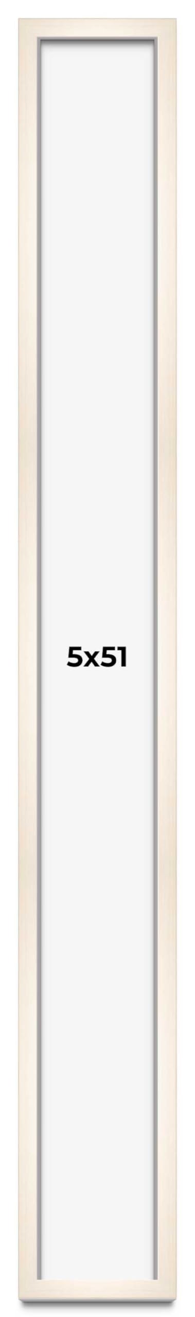 CountryArtHouse 5x51 White Wash Solid Wood Picture Frame | 0.8125 Inch Moulding Width | UV Acrylic Plexiglass, Acid-Free Foam Backing & Hanging Hardware Included | Perfect for Wall Art, Family Photos & Home Decor