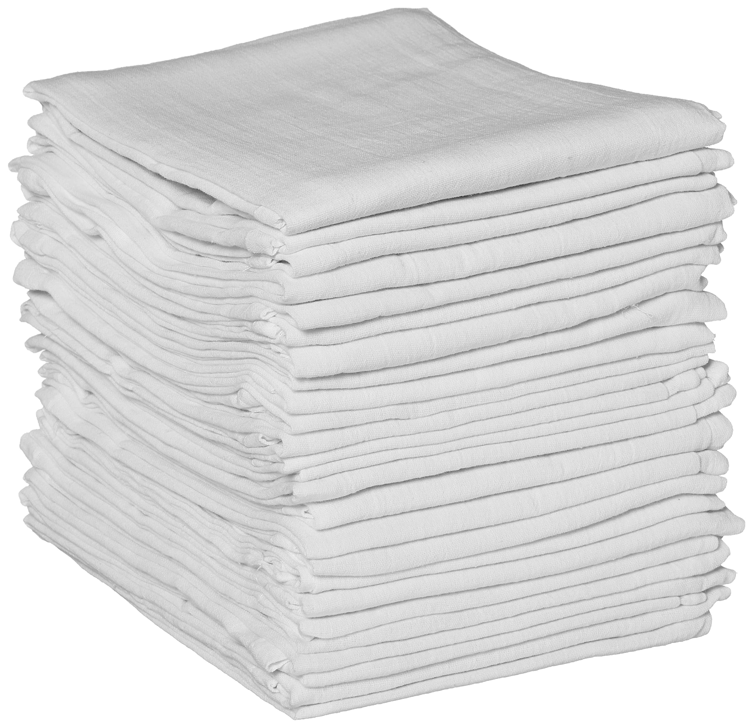 Simpli-Magic 79238 Premium Flour Sack Kitchen Towels - 28x28 Inches, 25-Pack White Cotton Dish Towels for Cooking, Baking & Cleaning | Multipurpose for Kitchen, Restaurant & Home Use