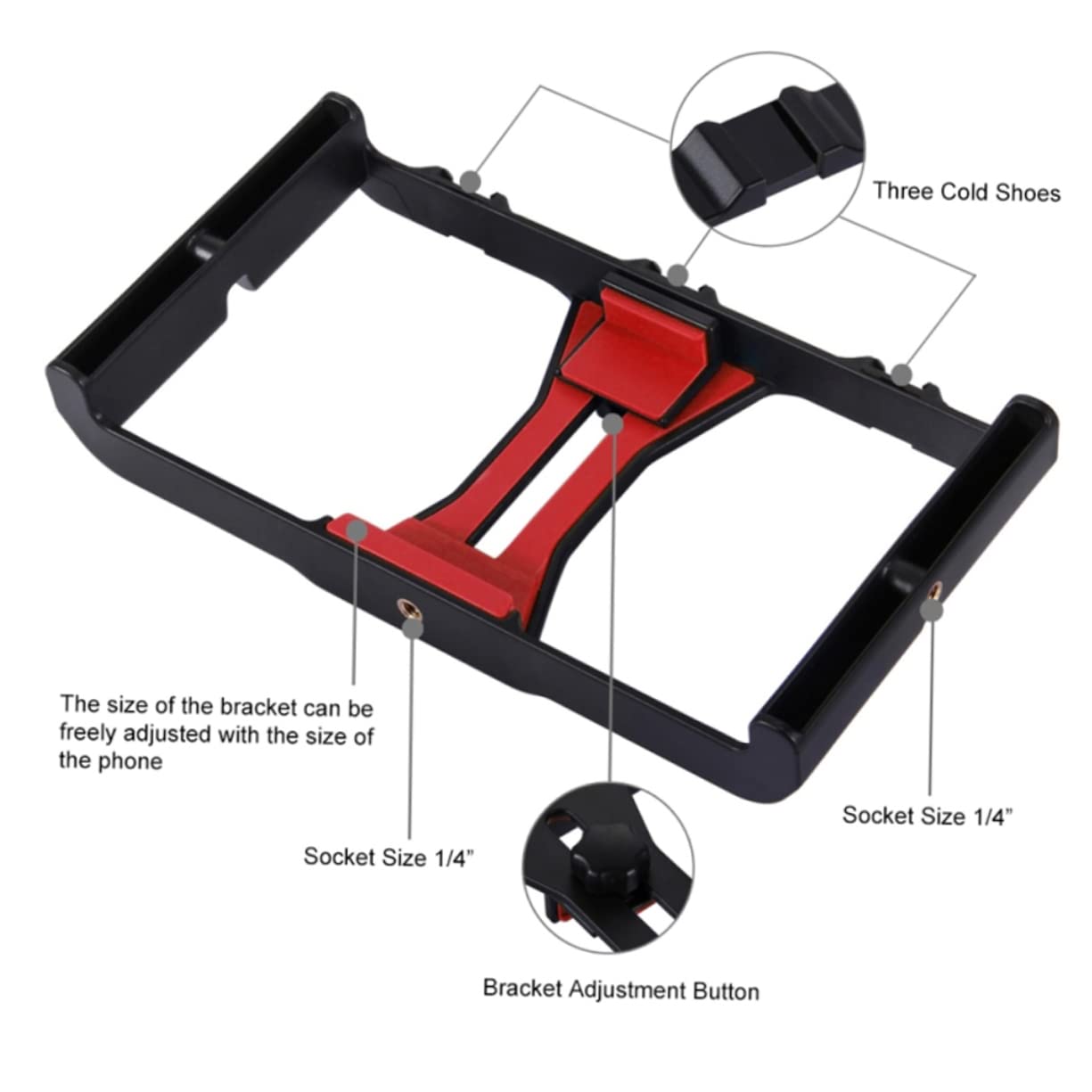 Uonlytech 2 Pack Adjustable Tabletop Tripod Stand with Phone Mount & Remote - Portable Cell Phone Tripod for Live Streaming, Video Calls, Photography, TikTok & YouTube (Red, Includes Microphone) - Perfect for Vloggers, Content Creators & Makeup Artists