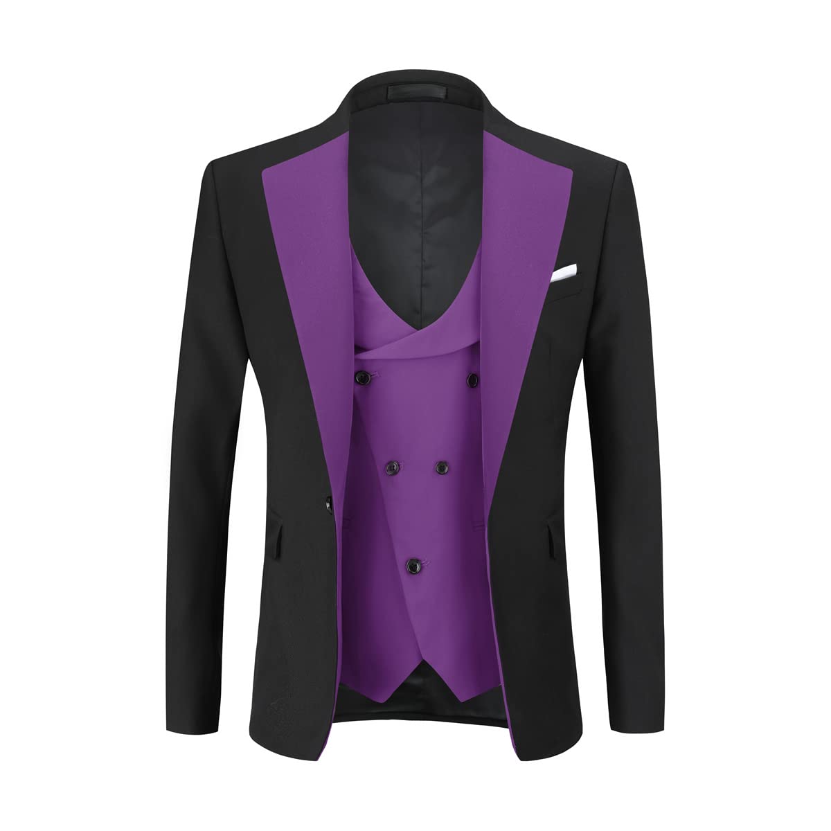 Cloudstyle Men's 3-Piece Suit Set - Single Breasted Vest, Jacket & Dress Pants | Formal Business Attire, Wedding & Office Wear
