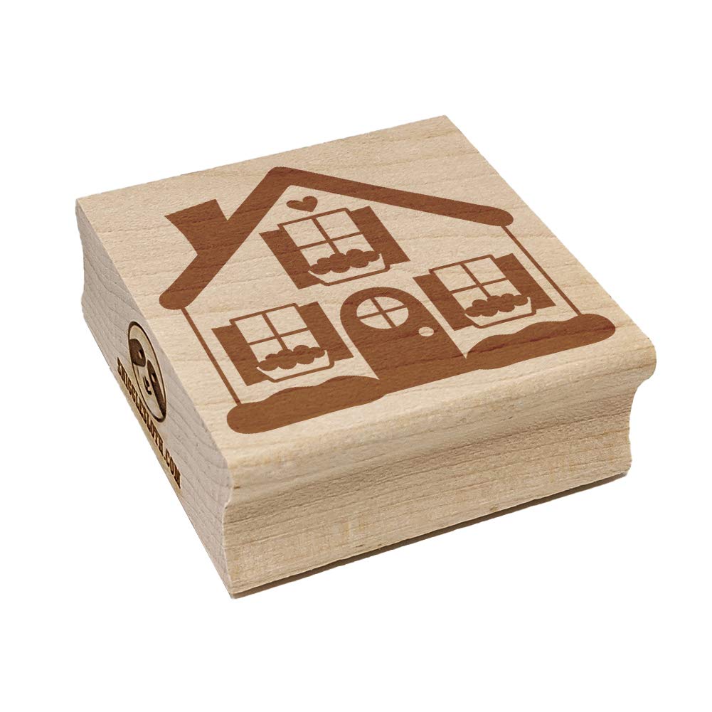 Heart-Shaped Window Square Rubber Stamp for DIY Scrapbooking, Card Making & Paper Crafts - 1.75 Inch Medium Size - Perfect for Wedding Invitations, Gift Wrapping & Home Decor Projects