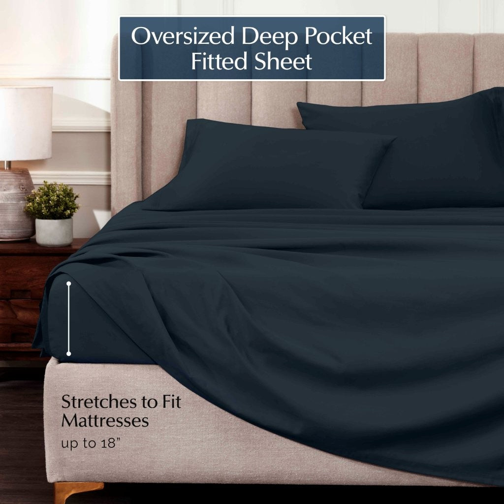 Premium 1000 Thread Count Egyptian Cotton Sheet Set - Eco-Friendly, Breathable & Hypoallergenic - Perfect for Luxury Bedding & Hot Sleepers