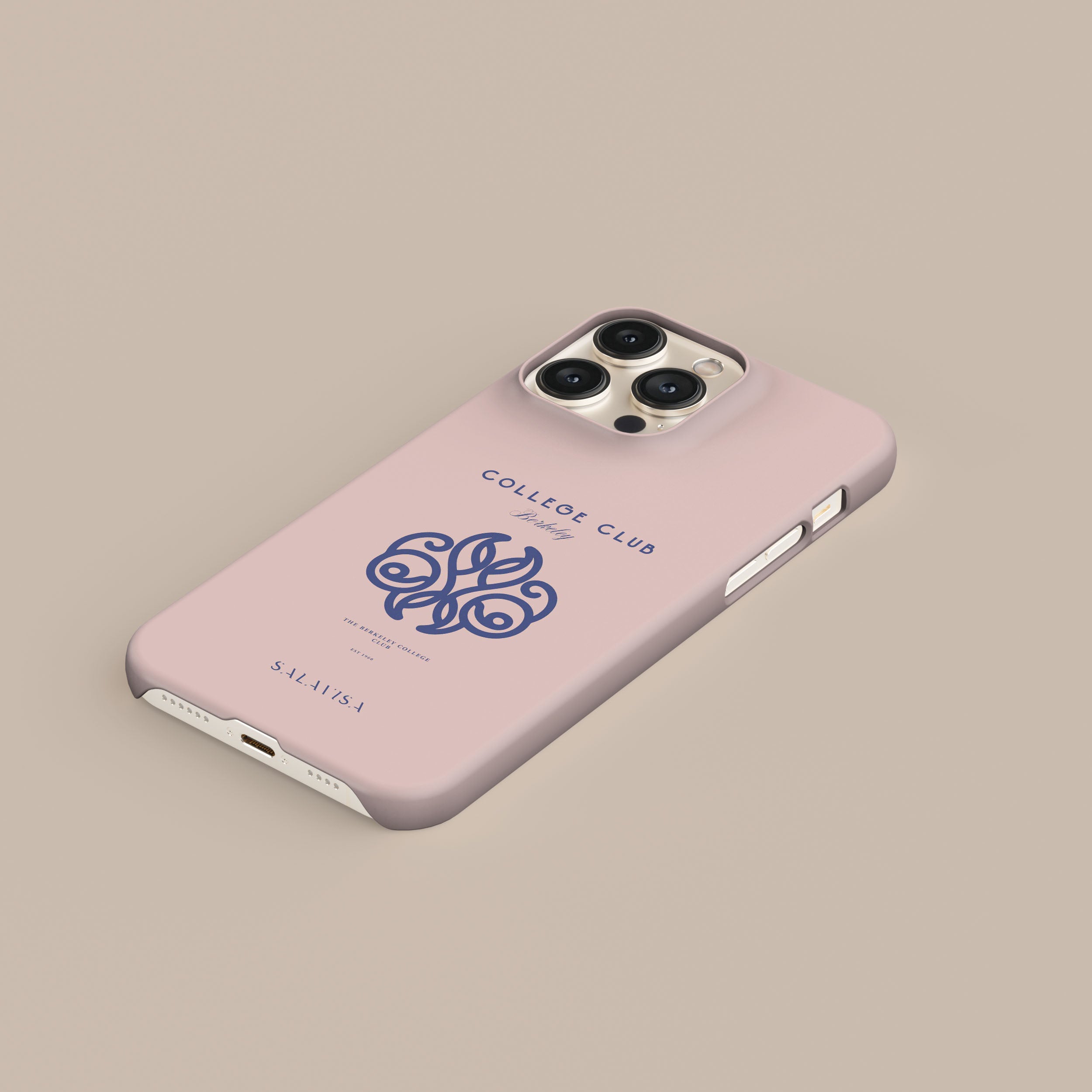 Pink College Club Phone Case for iPhone 15 14 13 12 Pro Max - Trendy Cute Girly Aesthetic Protective Cover - Perfect for School, Campus Life & Sorority Events