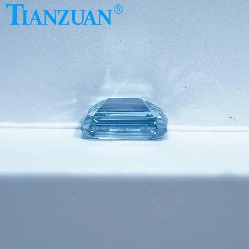 1.01CT SI1 Lab Grown CVD Emerald Cut Fancy Intense Blue Diamond - GEMID Certified Loose Gemstone for Engagement Rings & Fine Jewelry Making