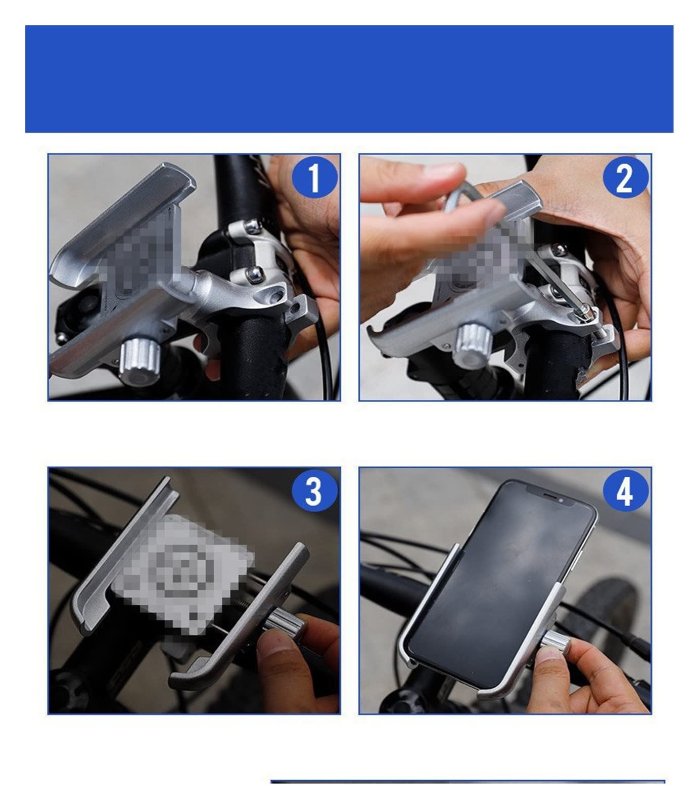 **Aluminum Alloy Bike Phone Holder - Universal Motorcycle & Bicycle Handlebar Mount - Adjustable & Secure for iPhone, Samsung, Google Pixel (Black) - Perfect for Cycling, Commuting & Outdoor Adventures**