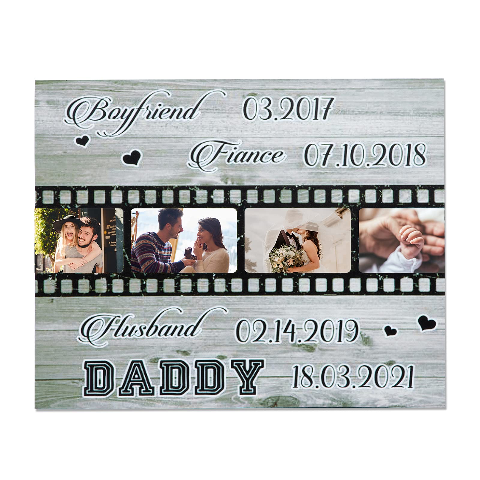 Personalized Father's Day Picture Frame - Custom Engraved Photo Gift for Dad, Husband, Boyfriend & Fiance - 9.84