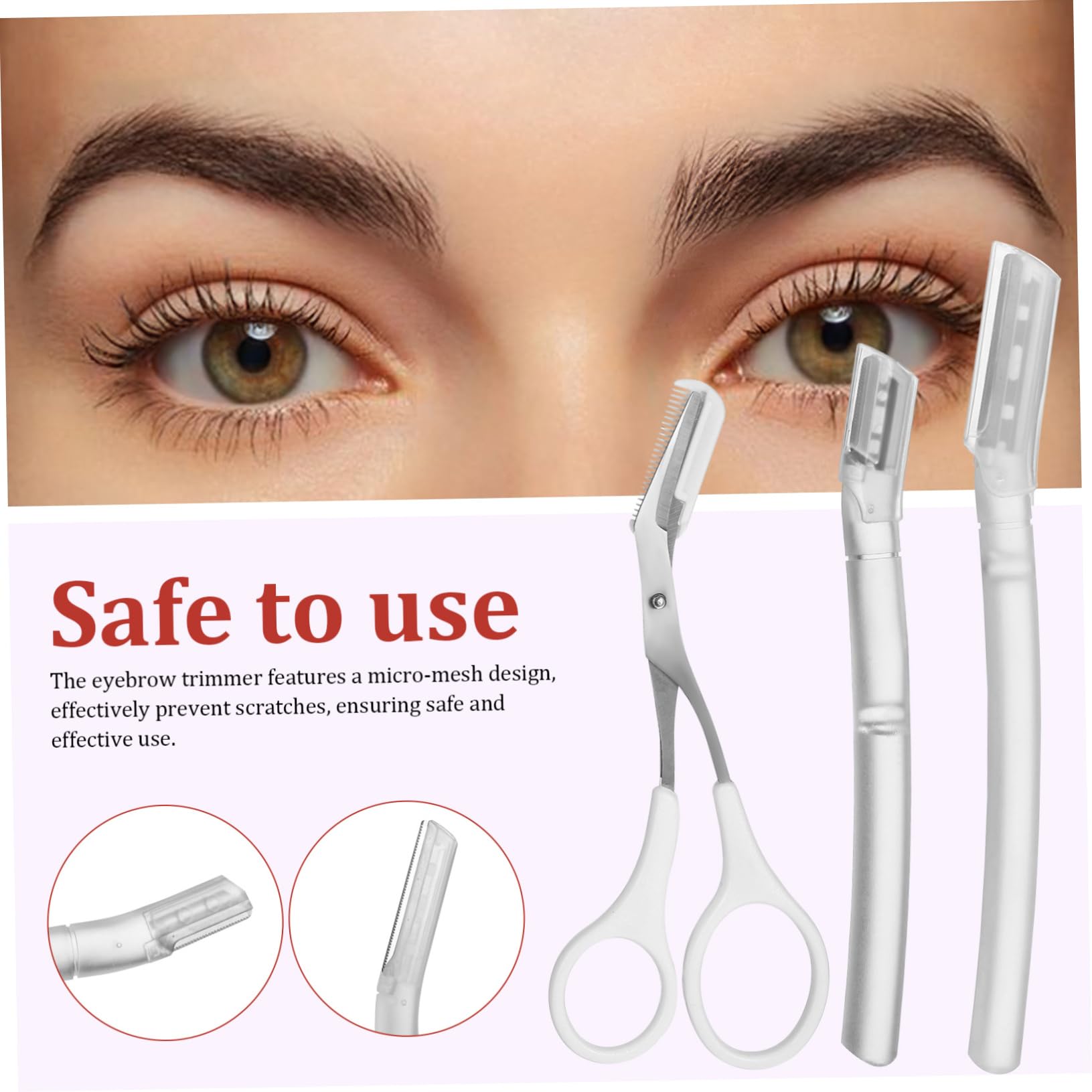 Professional Eyebrow Grooming Kit - Brow Shaping Set with Trimmer, Razor & Scissors for Women - Perfect for Salon, Home Use & Travel Beauty Essentials